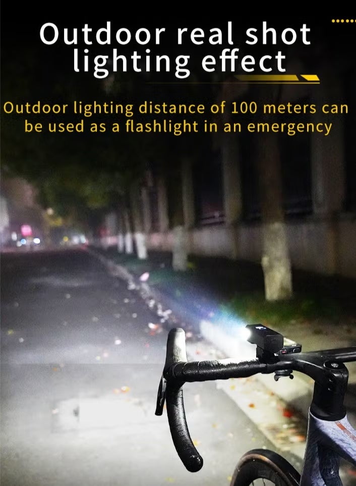 جيكومو كشاف سيكل - مصباح دراجة، وضع ليلي استشعاريتلقائي، شاشة رقمية لنسبة البطارية، مقاوم للماء IPX5،شحن سريع USB-C، 4 أوضاع إضاءة LED فائقة السطوعلأمان ركوب الطرق والجبال والليل - Image 3